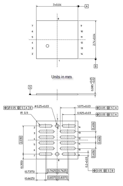 Mechanical Drawing - Toshiba SSM14N956L MOSFET